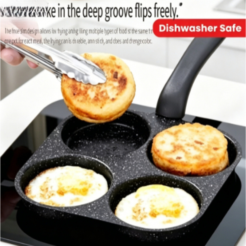 Egg Waffle Pan - 4-in-1 Non-Stick Cast Iron Egg Frying