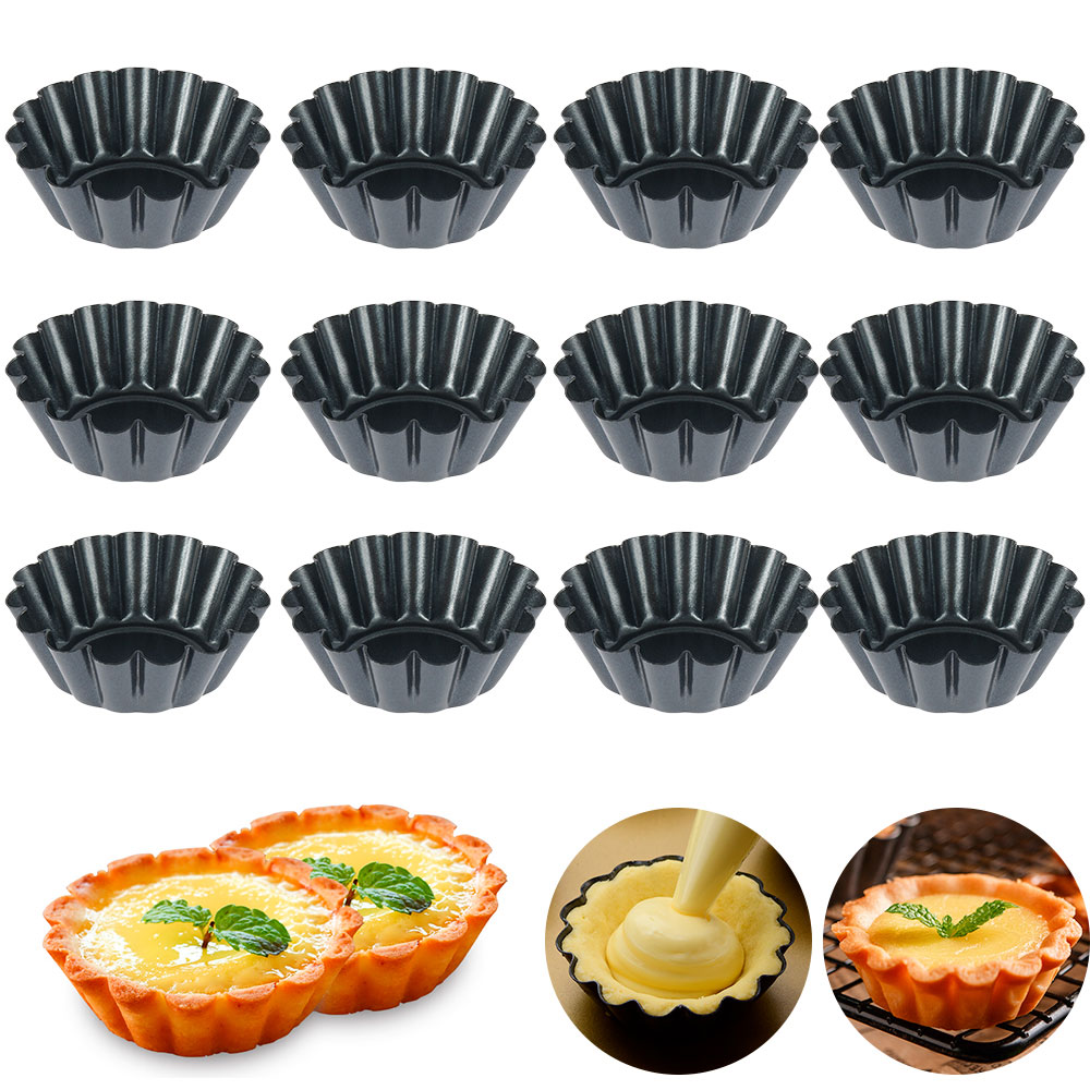 12Pcs Pan Mold Tart Quiche Fla – обзор и цена Egg Waffle Pan
