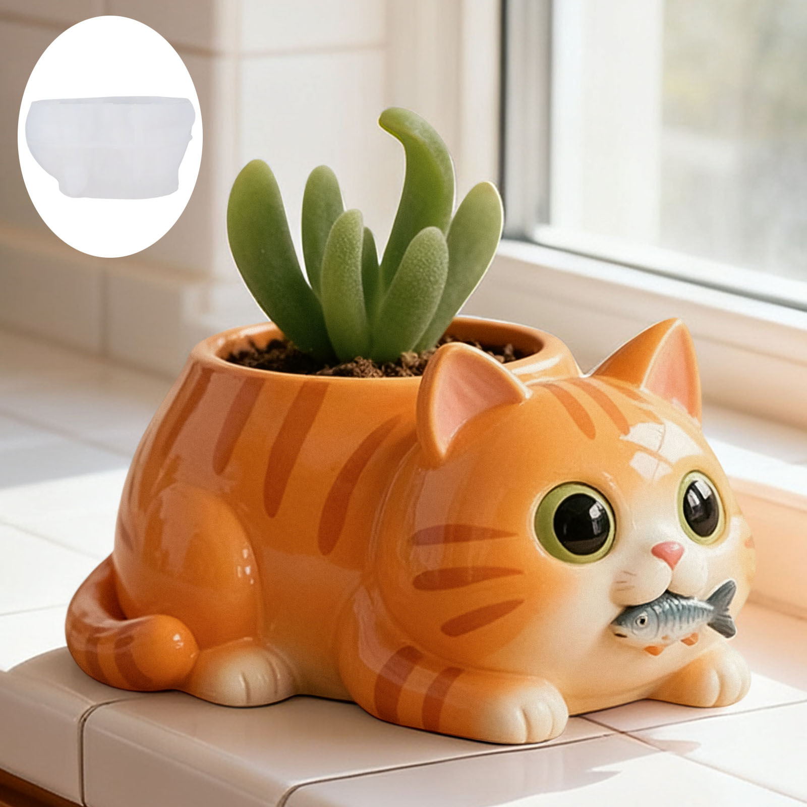 Cat Eating Fish Flower Pot Sil – обзор и цена Potsticker Mold