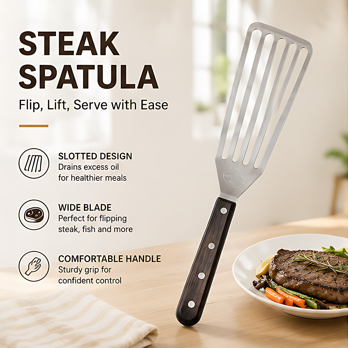 Fish Spatula, Stainless Steel  – обзор и цена Okonomiyaki Spatula