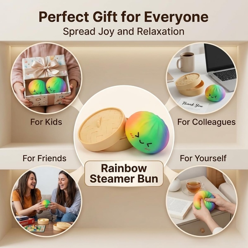 Glitter Bao Bun Squeeze Toy Ka – обзор и цена Bao Steamer Bamboo