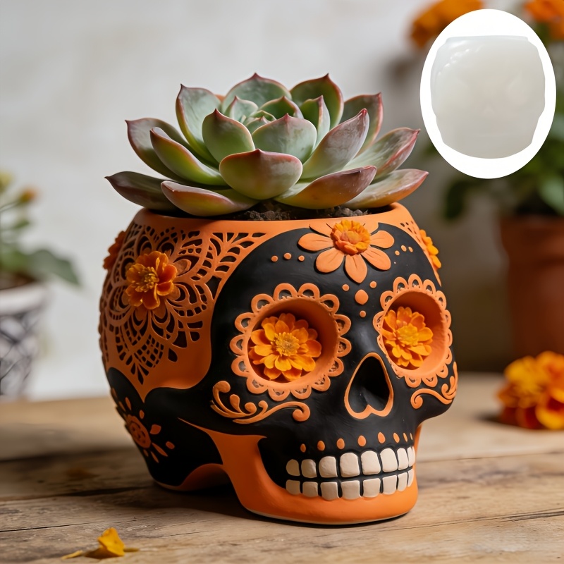 Flower relief skull succulent  – обзор и цена Potsticker Mold