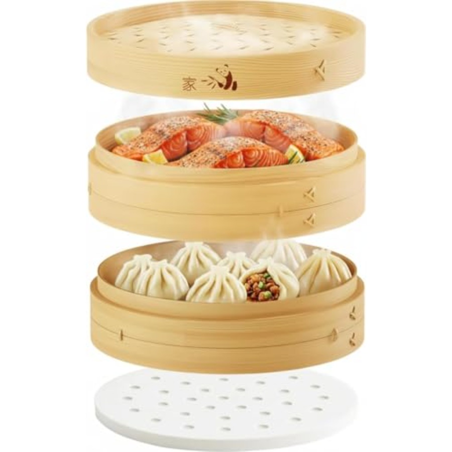 Bamboo Steamer Basket - 2-Tier – обзор и цена Bao Steamer Bamboo