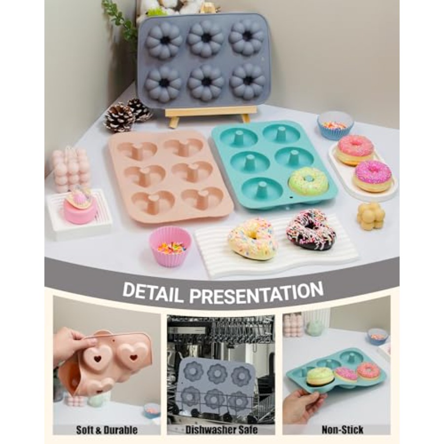 3 Pack Silicone Donut Pan for  – обзор и цена Donut Mold Silicone