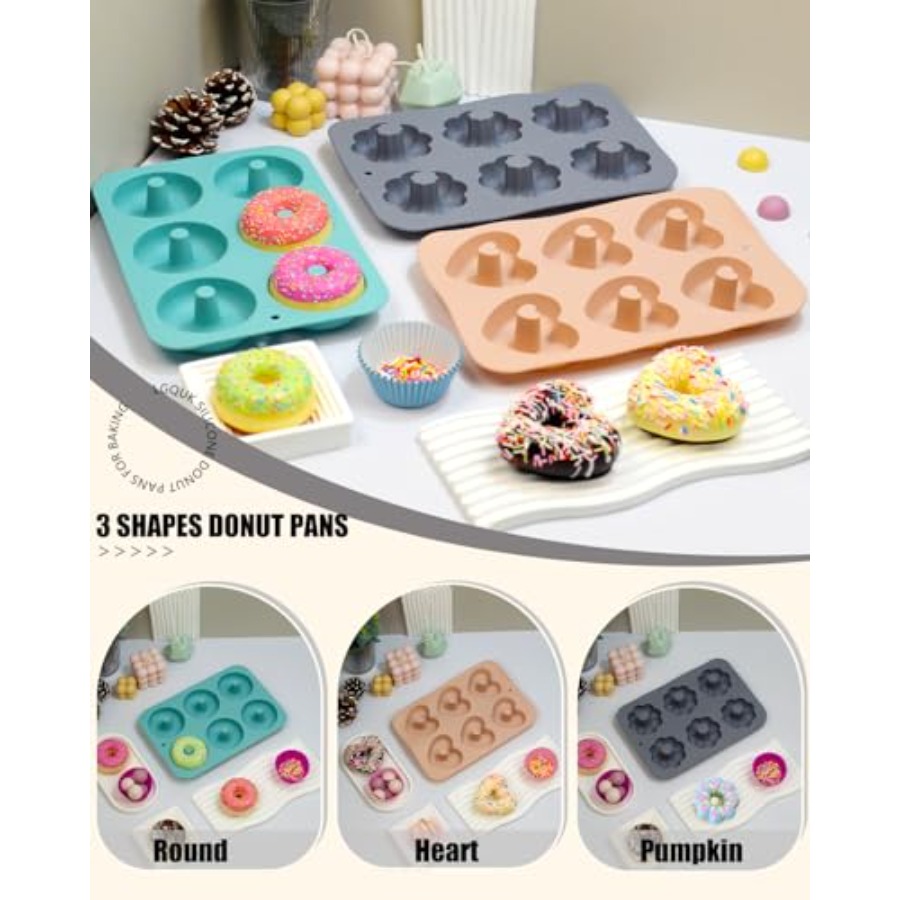 3 Pack Silicone Donut Pan for  – обзор и цена Donut Mold Silicone